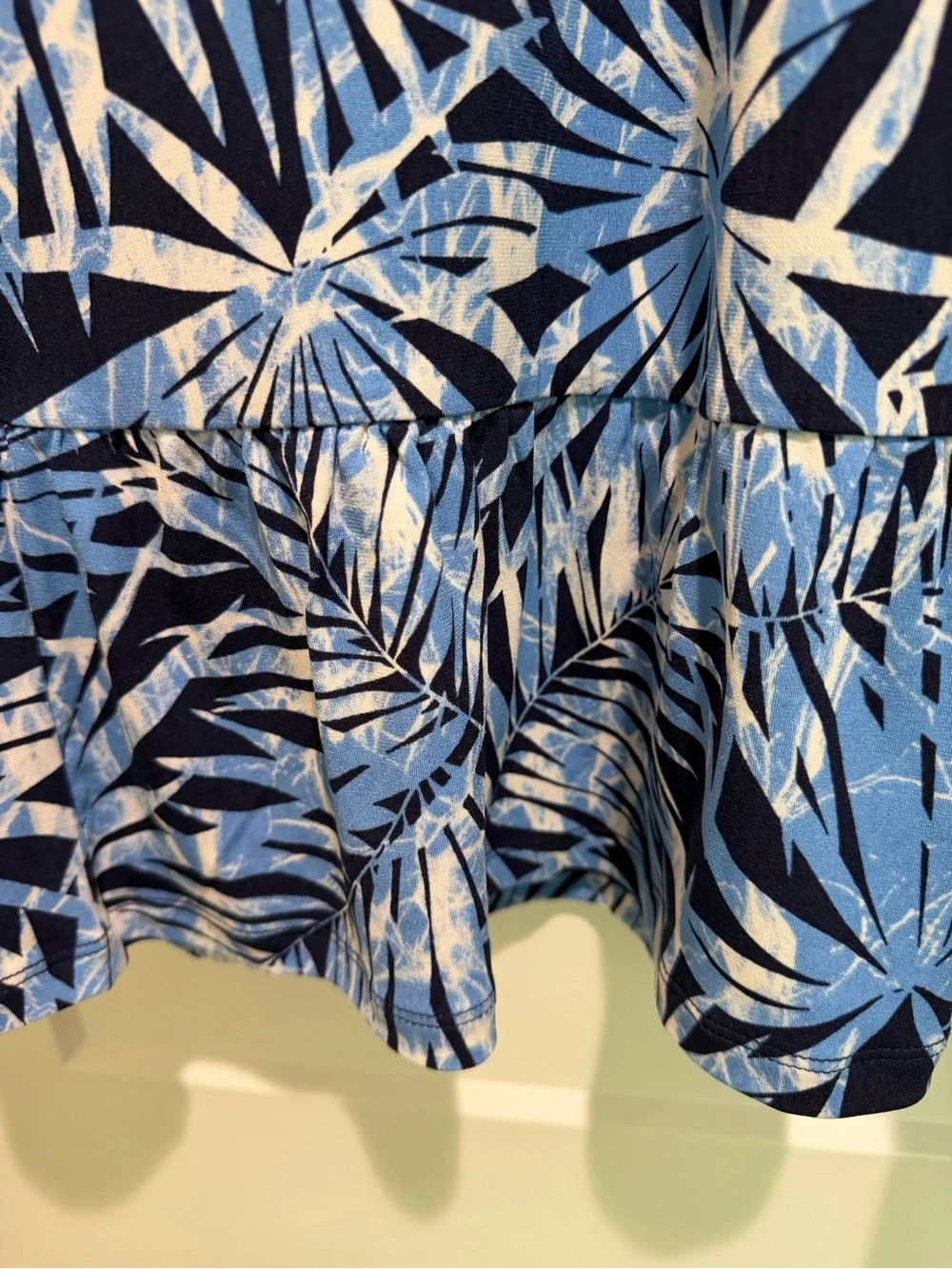 Michael Kors Blue Patterned Halter Top Dress XS